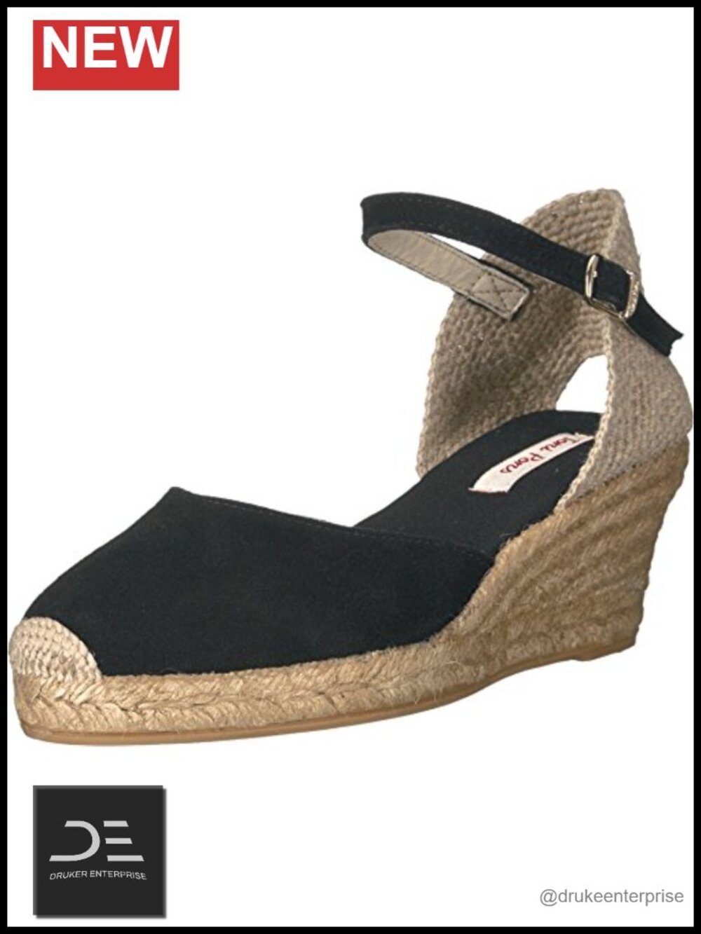 Womens Espadrille Wedge Sandals Leather Rubber Sole Ankle Strap 2.5in